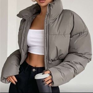 Mocha Cropped Puffer